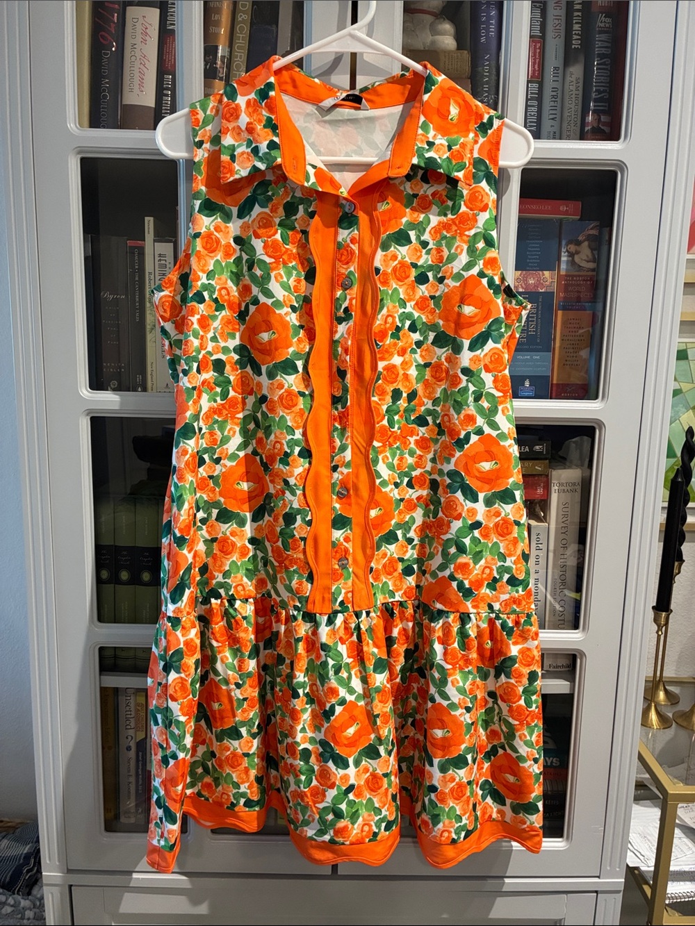 Cicy Bell Orange Floral Sleeveless Dress Size Medium
